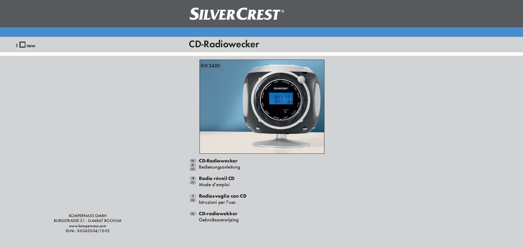 Notice SILVERCREST KH 2420 CD CLOCK RADIO Trouver une solution à un
